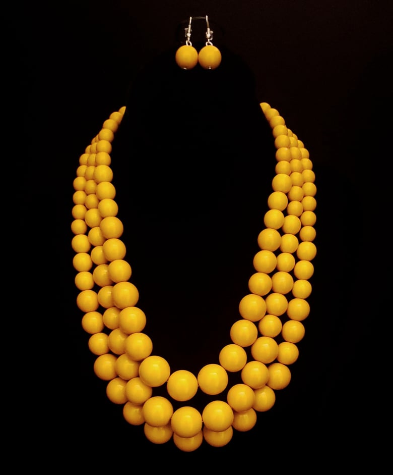 Image of Yellow Gold Triple Necklace Set 