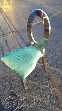 Image 1 of LUXURY STAINLESS STEEL CHAIR EMERALD GREEN AND Silver