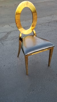 Image 1 of LUXURY STAINLESS STEEL CHAIR BALCK AND GOLD