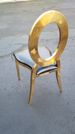 Image of LUXURY STAINLESS STEEL CHAIR BALCK AND GOLD