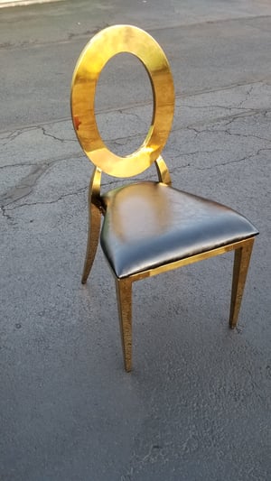 Image of LUXURY STAINLESS STEEL CHAIR BALCK AND GOLD