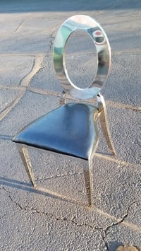 Image 3 of LUXURY STAINLESS STEEL CHAIR BLACK AND SILVER 