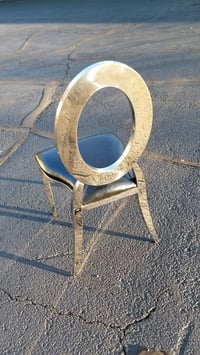 Image 5 of LUXURY STAINLESS STEEL CHAIR BLACK AND SILVER 