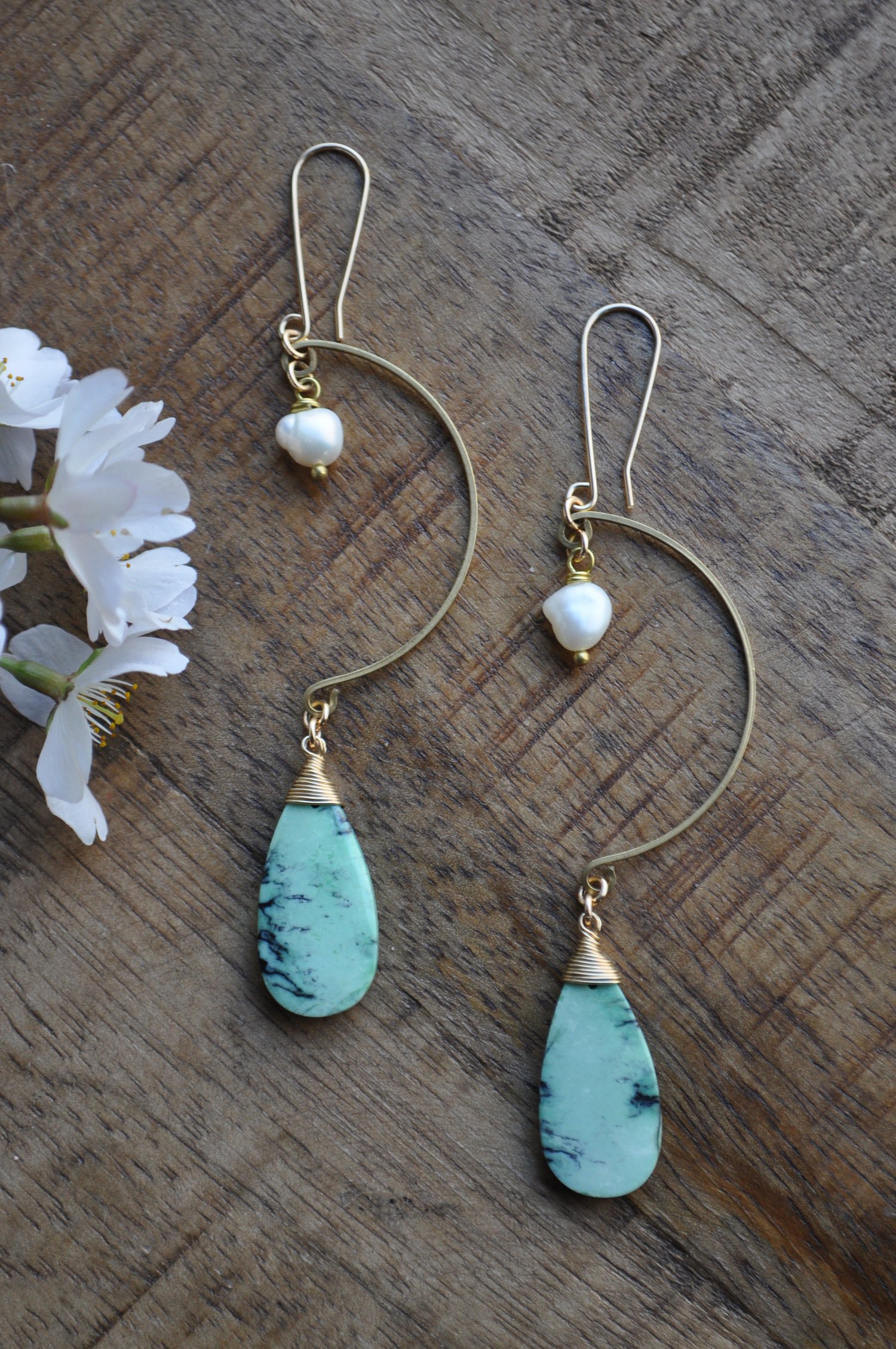 Image of The Honeysuckle Dangles in Green Turquoise and Pearl