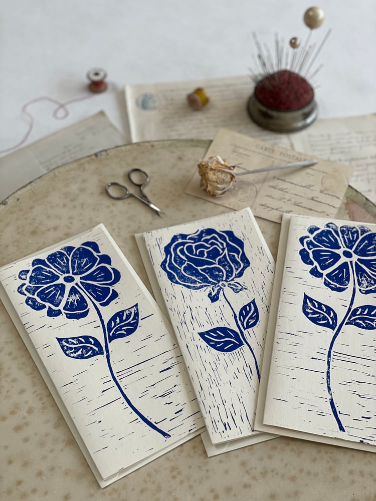Image of Blue Flower Greeting cards