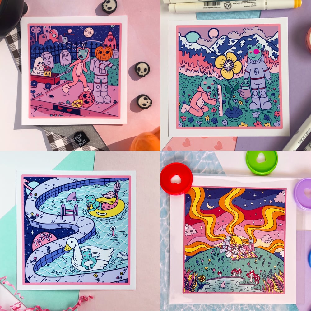 Image of Space Frogs Prints