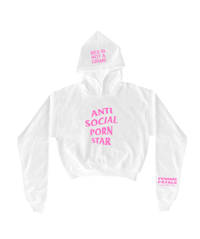 Image 1 of ANTI      SOCIAL      STAR      CROPPED      HOODIE     