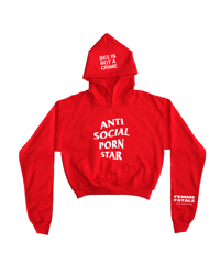 Image 3 of ANTI      SOCIAL      STAR      CROPPED      HOODIE     