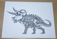 Image 2 of Original Art - Mech Triceratops - Pen and Ink