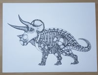 Image 1 of Original Art - Mech Triceratops - Pen and Ink