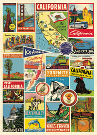 Cavallini & Co. California Collage Poster, Archival Paper, Matte