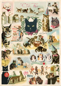 Cavallini & Co. Cat Collage Poster, Archival Paper, Matte