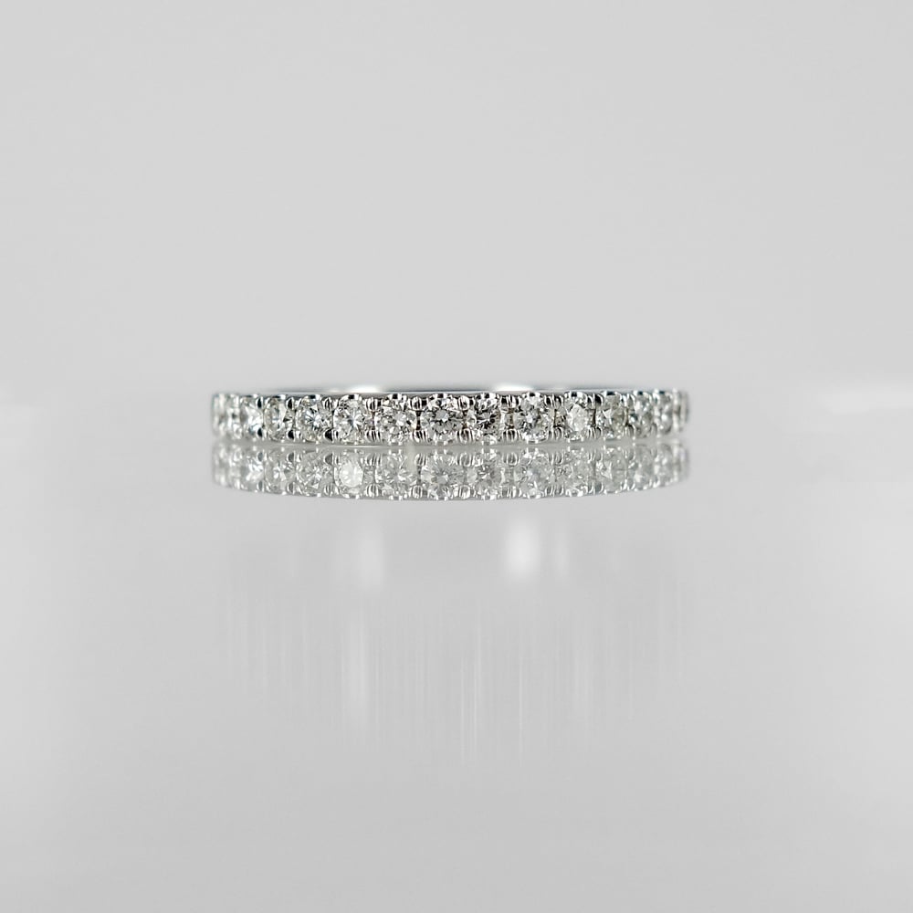 Image of 18ct white gold diamond set band. PJ5873