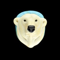 Image 1 of XL. Mama Polar Bear - Flamework Glass Sculpture Bead