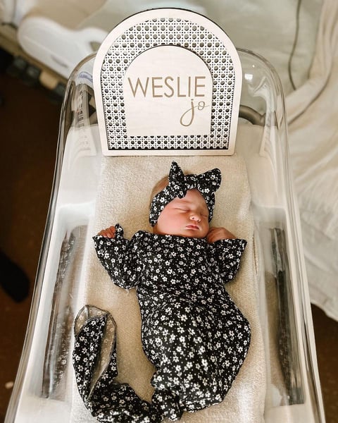 Image of Arched Rattan Baby Name Sign