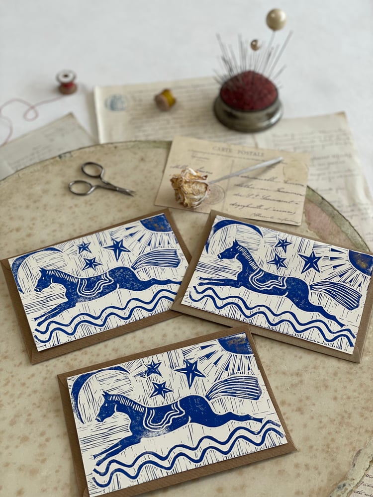 Image of Horse, Moon & Sun Greeting Cards