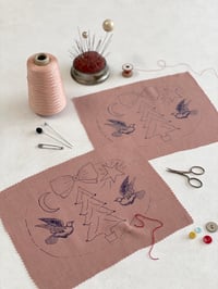 Image 3 of Christmas Tree, Doves and Bow Embroidery Template 