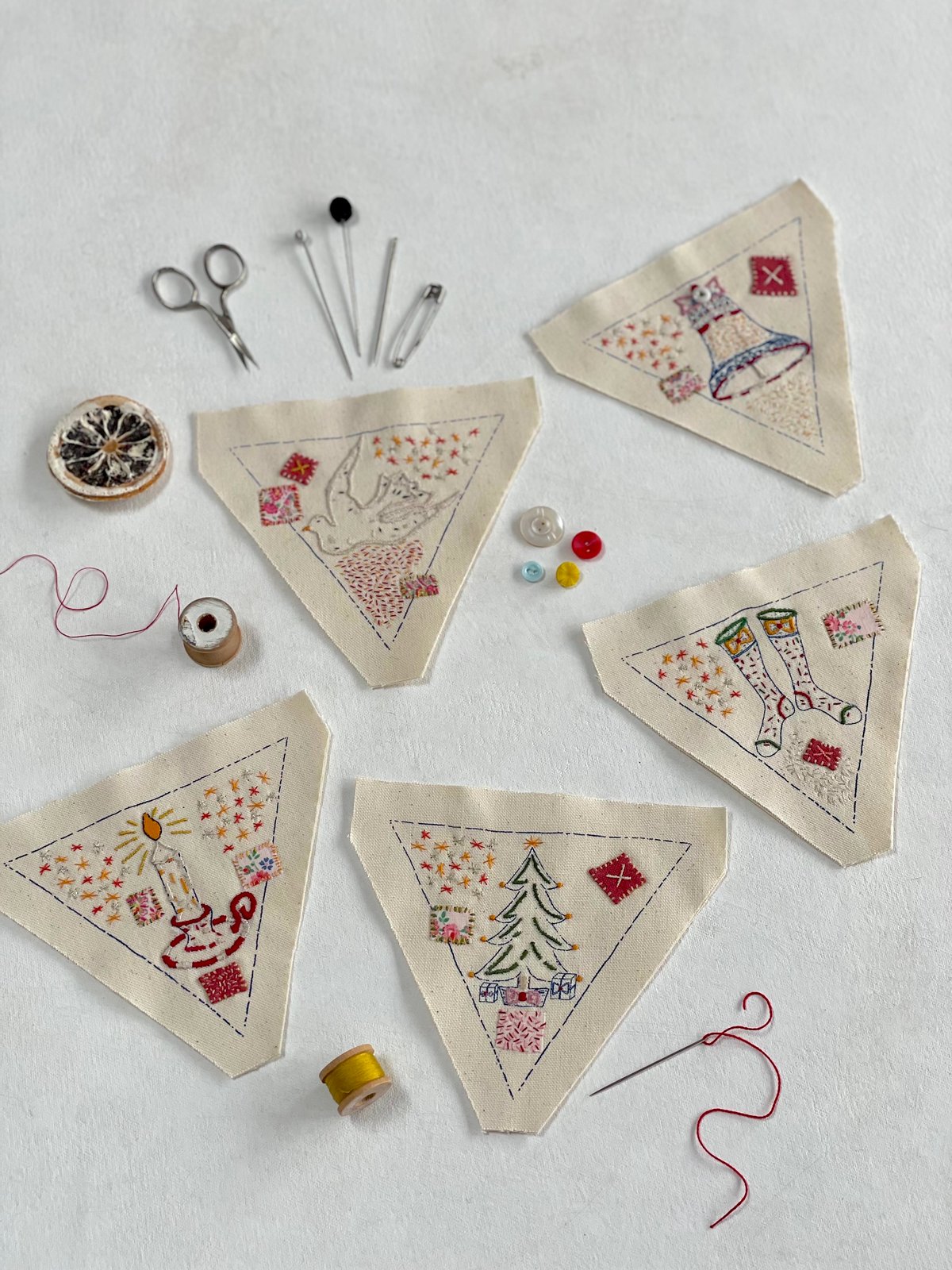 Image of Festive Flags (Embroidery Project)