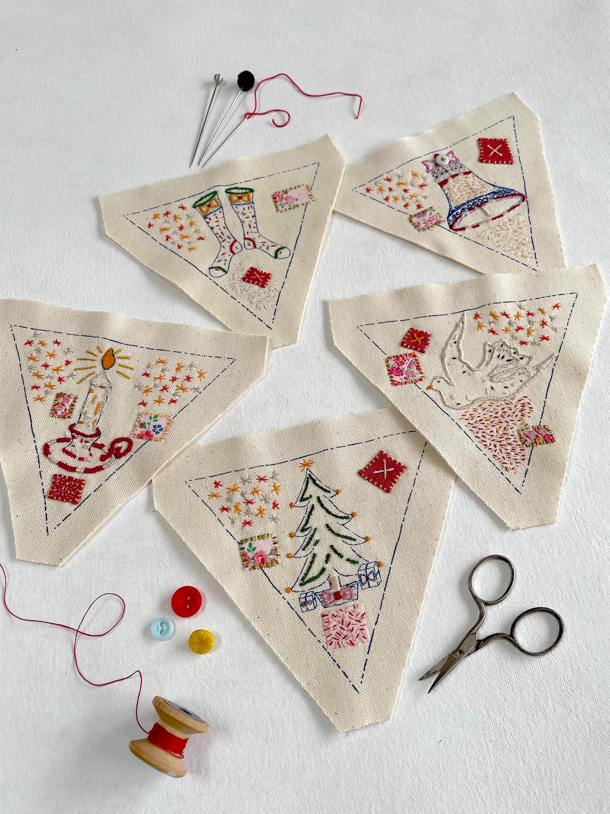 Image of Festive Flags (Embroidery Project)