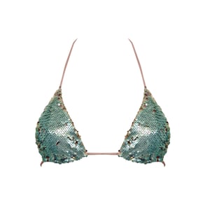 Image of MINT SEQUIN BIKINI BRA