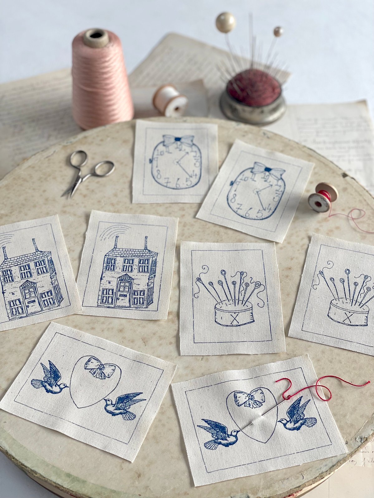 Image of Eight Assorted Embroidery Templates