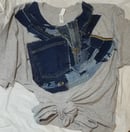 Image 2 of Tasty Raw Edge Denim “Zipped” T-Shirt & Dangles