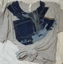 Image 2 of Tasty Raw Edge Denim “Zipped” T-Shirt & Dangles 