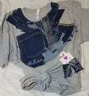 Image 5 of Tasty Raw Edge Denim “Zipped” T-Shirt & Dangles