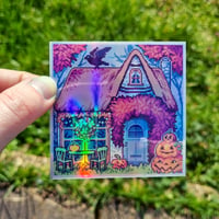 Image 1 of Halloween Pumpkin Cottage - Holo Sticker