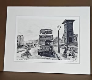 Image of Let's Race The Bus Art Print