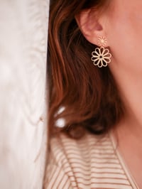 Image 3 of Boucles d'Oreilles Duo ROSA  Or/Argent