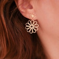 Image 1 of Boucles d'Oreilles Duo ROSA  Or/Argent