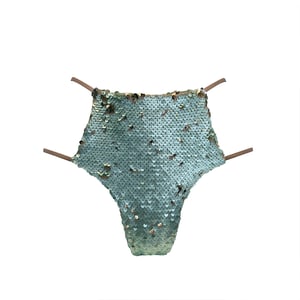 Image of MINT SEQUIN HIGH BIKINI BOTTOM