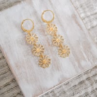 Image 2 of Boucles d'Oreilles Trio ROSIE Or/Argent