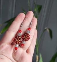 Image 1 of Red Celestial Earrings 