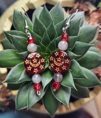 Image 2 of Red Celestial Earrings 