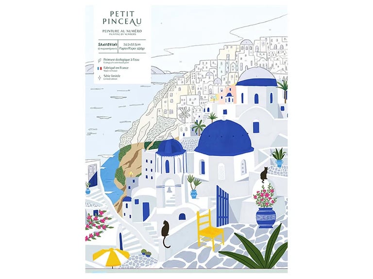 COFFRET PEINTURE AU NUMÉRO - SANTORINI PAR MAJA TOMLJANOVIC, PETIT PINCEAU