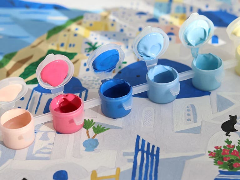 COFFRET PEINTURE AU NUMÉRO - SANTORINI PAR MAJA TOMLJANOVIC, PETIT PINCEAU Image 3