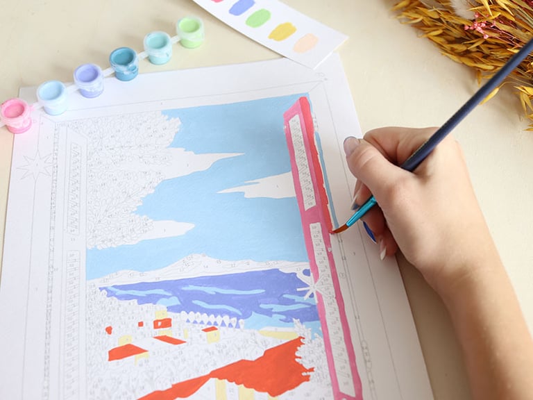 COFFRET PEINTURE AU NUMÉRO - FENÊTRE OUVERTE SUR NAPLES PAR LIMISTIC, PETIT PINCEAU Image 2