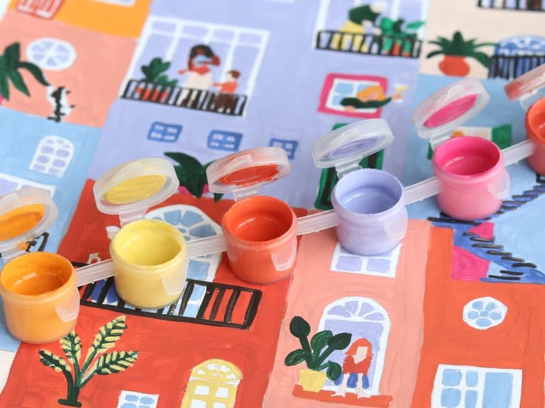 COFFRET PEINTURE AU NUMÉRO - HOME TOGETHER PAR MONAMAI, PETIT PINCEAU Image 2