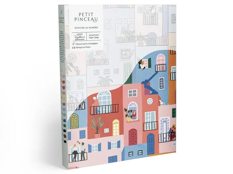 COFFRET PEINTURE AU NUMÉRO - HOME TOGETHER PAR MONAMAI, PETIT PINCEAU
