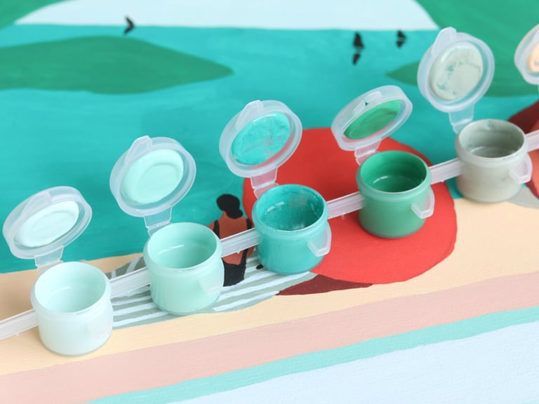 COFFRET PEINTURE AU NUMÉRO - ST BARTHÉLEMY PAR LÉA MORICHON, PETIT PINCEAU Image 3