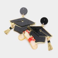 Earrings for the Graduate! Graduation Cap Scroll & Tassel Earrings, Gift for Mom, Gift for Daughter