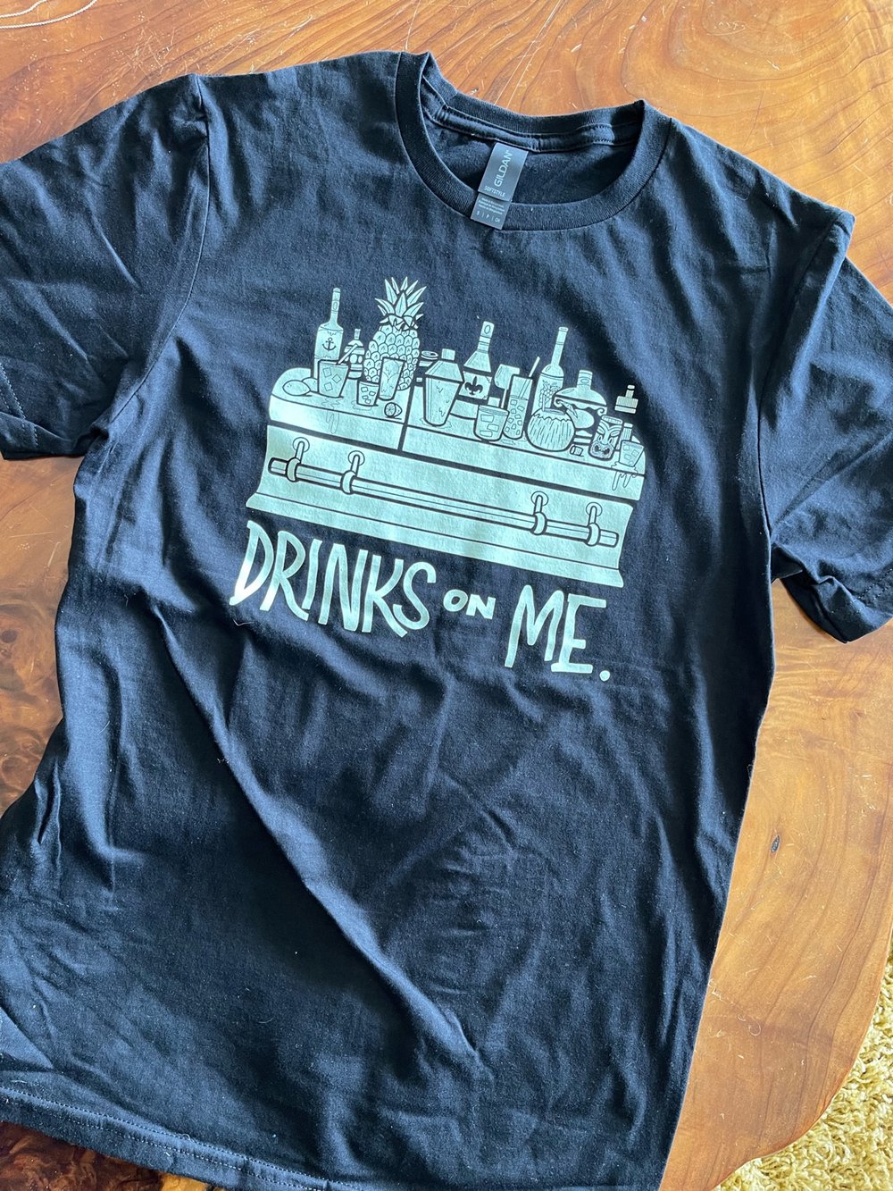 DRINKS ON ME Glow-in-the-Dark 100% Cotton T-Shirt