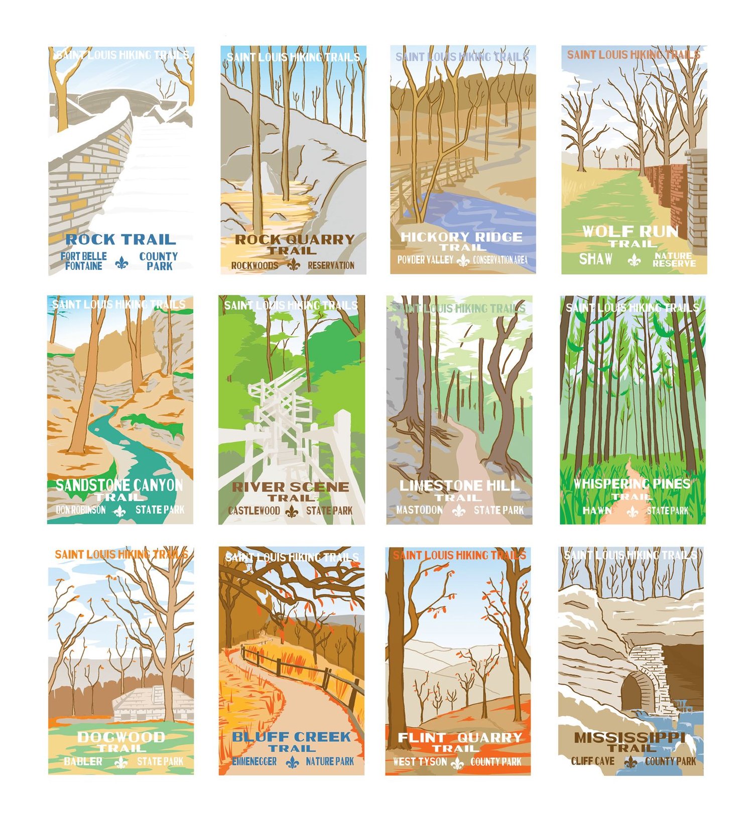 Image of Saint Louis Hiking Trails Postcards and Posters
