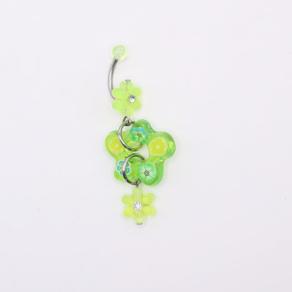 Image of Island Lime Flower Belly Bling