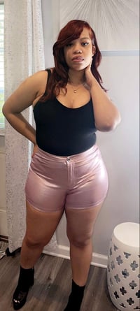 Pink Metallic Stretchy Shorts