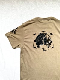 Image of all sides covered tee in light brown 