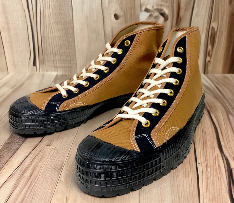 VEGANCRAFT camel black cotton hiker hi top made in Slovakia. Sneaker shoes