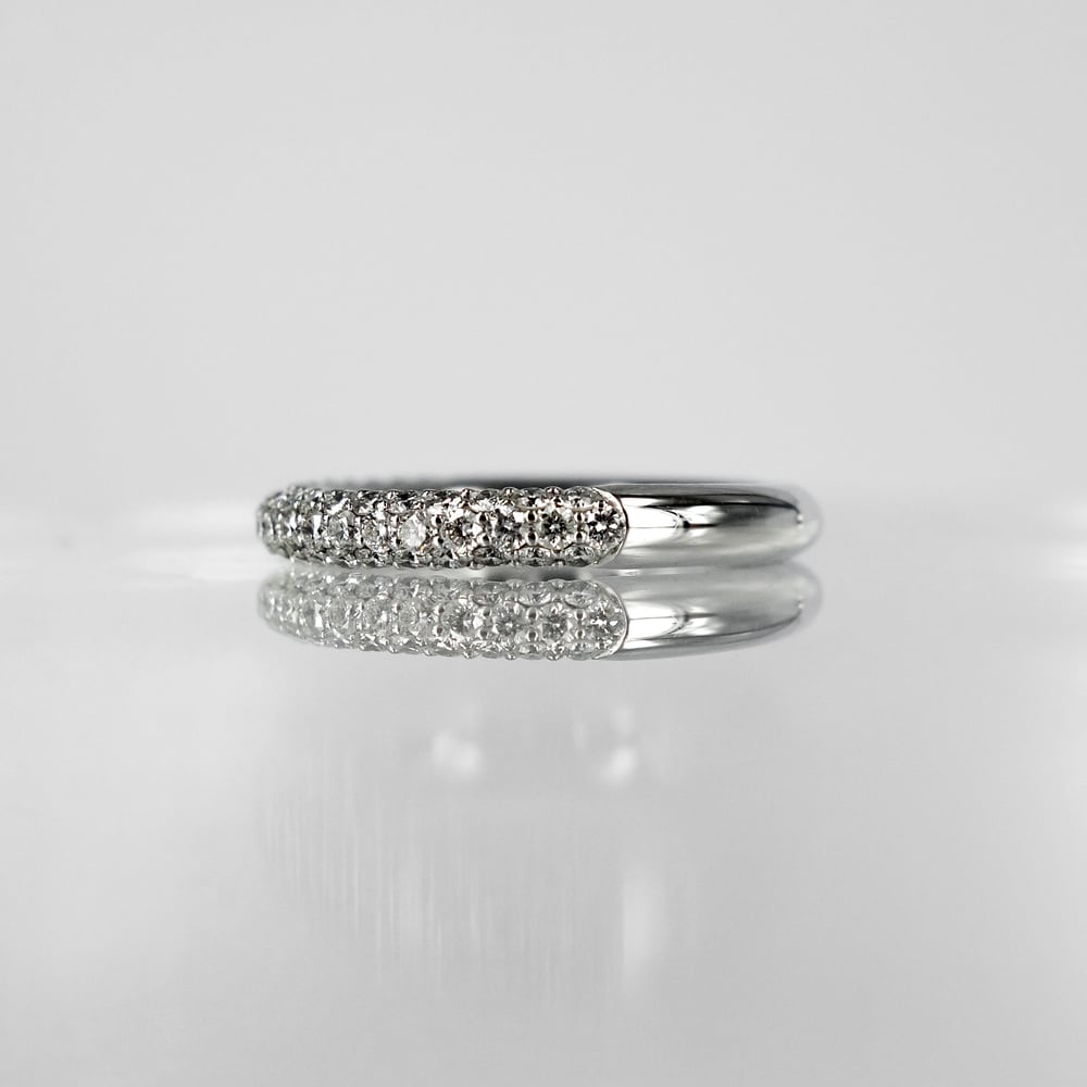 Image of 18ct white gold pave set diamond band. PJ5457